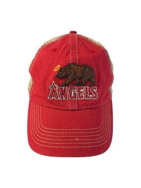 LA Angels Trucker Hat ’47 Brand Red Mesh Snapback Baseball Cap